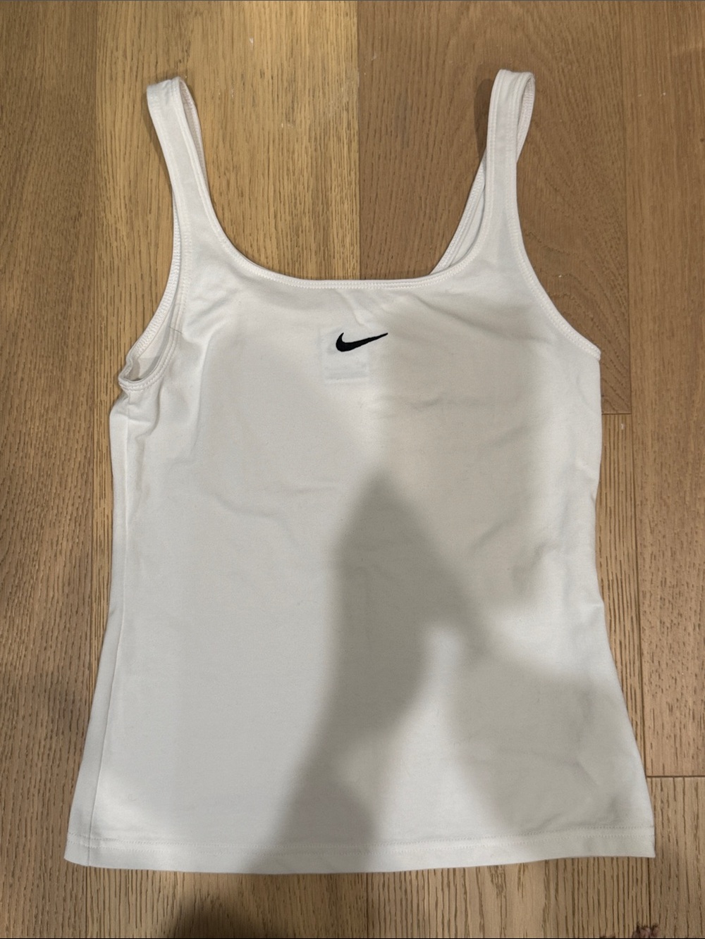 Nike White Tank Top with Black Swoosh